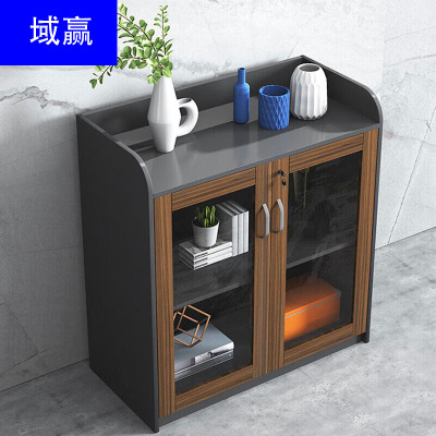域赢矮柜活动柜柜子茶水柜文件柜储物柜开门式组合二门办公文件柜