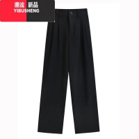 YIBUSHENG美式高街黑色西装裤子女春季高级感宽松天阔腿垂感休闲裤ins潮