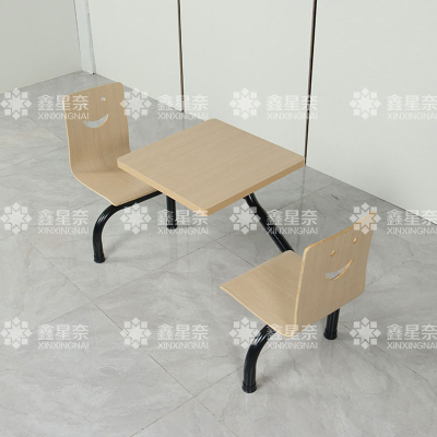 鑫星奈 XXN4040824 连体餐桌椅组合食堂员工餐厅二人位连体餐桌