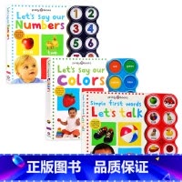 启蒙发声纸板书3册 [正版]1-10数字 发声书 英文原版绘本 Simple First Words Let'S Say