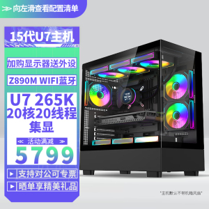 Ultra7 265K/24G/48G内存DDR5高频内存DIY主机台式组装电脑 游戏设计直播电脑主机U7 265K核显