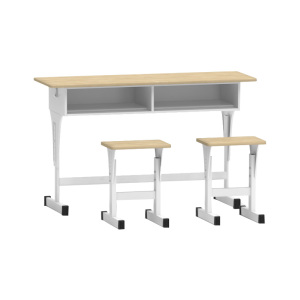 科朔 课桌椅 学校培训班辅导班写字桌 双人位 KS-JH-ZH005H 木纹色