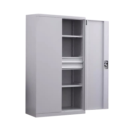 正斌重型工具柜车间用加厚物件工具储物柜工厂铁皮柜汽修厂零件收纳柜白色四层二抽