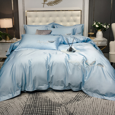 婵思 飞羽长绒棉刺绣四件套
