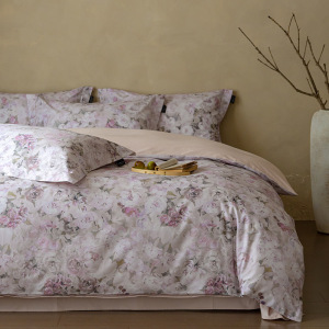 秋冬100S长绒棉纯棉磨毛床上四件套复古花卉加厚保暖床品套件
