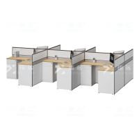 臻远 ZYGW-011职员桌办公桌屏风工作卡位 T型六人位