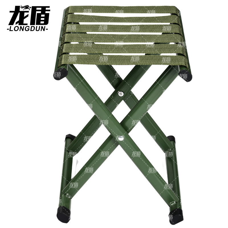 龙盾户外单人折叠椅折叠凳子马扎小凳子钓鱼椅排队军训40轻便军绿