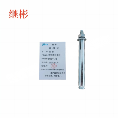 JIBIN/继彬 GB22795-表5 膨胀螺栓 碳钢 镀白锌 M10×120 1个
