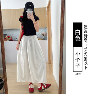 工装半身裙女2026新款夏季高腰a字半裙小个子中长款南瓜裙子伞裙