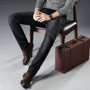 四季新款男装中高腰直筒牛仔裤男长裤牛仔裤男士修身直筒潮牌