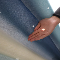 北欧款公主风窗帘简约遮光客厅卧室2019新款镂空星星双层