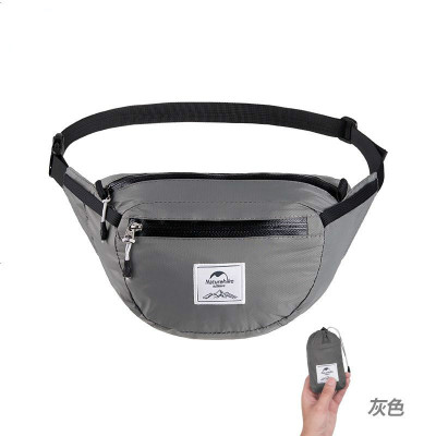 运动腰包折叠休闲多功能包大容量超轻超薄防水胸包灰色_6L