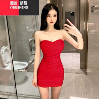 YIBUSHENG性感抹胸连衣裙夜场新式工装紧身显瘦低胸包臀裙小个子内搭短裙女