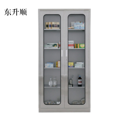 东升顺室文件柜不锈钢柜子储物柜资料柜档案柜带锁文件柜201通玻文件柜常规款