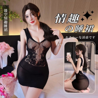 长夜漫漫情趣内衣欧美跨境外贸性感网衣镂空包臀裙吊带睡裙女5351