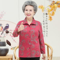 迪鲁奥(DILUAO)老年人衣服秋装奶奶装宽松衬衫季妈妈装60岁以上中老年女装衬衣外套