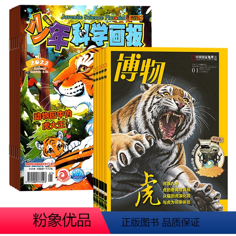 [正版]博物+少年科学画报组合2024年杂志订阅7月起订 组合共24期 6-12岁中小学生课外阅读自然科普百科全书科学
