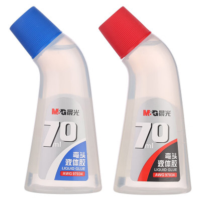 晨光 M&G 弯头液体胶水 AWG97034 70ml (红色蓝色随机) 12支/盒 1盒