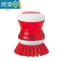 敬平刷锅洗碗器滤网锅碗刷子厨房器创意按压式洗洁刷 锅刷红色