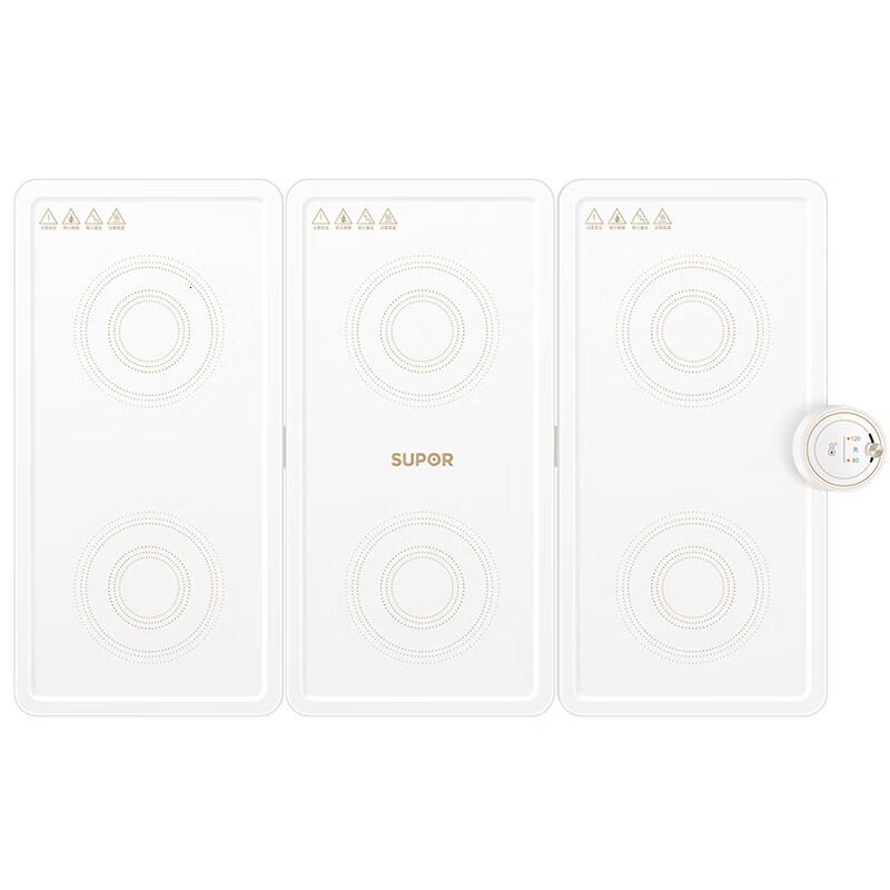 苏泊尔(SUPOR)暖菜板热饭菜板保温板拼接多功能家用加热桌垫折叠恒温神器 白色[可拼接款] 不挑餐具
