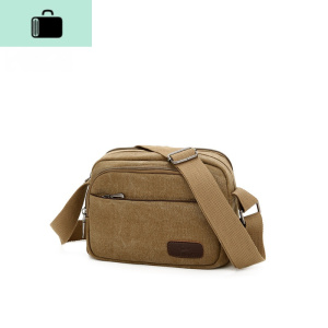 新款男士休闲单肩包帆布多层小方包多层运动小包斜挎收钱包生意包NEW LAKE男士单肩包