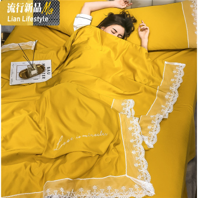 天丝空调被夏凉被四件套单人双人可水洗夏季薄被子夏被三件套 三维工匠
