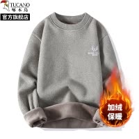 啄木鸟加绒加厚一体绒毛衣男2024冬季新款内搭保暖针织打底衫线衣