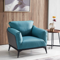 慧采云 办公家具办公沙发会客接待商务沙发简约办公室皮沙发单人位