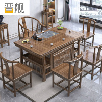 晋舰茶台小型泡茶桌椅组合阳台茶几茶具套装一体 1.5米+围椅+4月牙