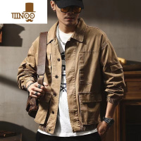 YANXU美式工装夹克男长袖防晒衣工地电焊工防烫耐磨上衣外套