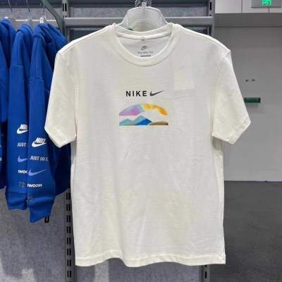 NIKE耐克短袖T恤运动休闲舒适透气针织圆领男装HJ3958-133 D