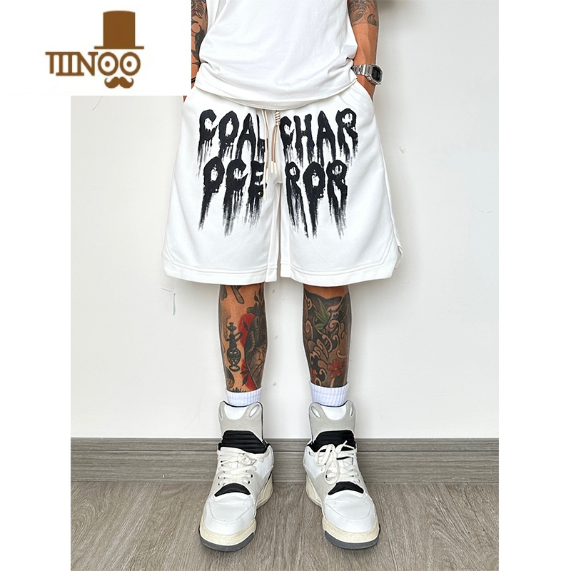 YANXU美式篮球短裤男夏季高街潮牌痞帅炸街裤子小众设计感运动五分中裤