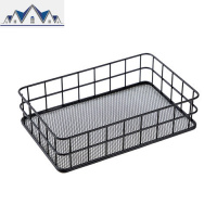 桌面铁艺收纳筐客厅零食置物框ins风化妆品收纳盒厨房杂物收纳篮 三维工匠