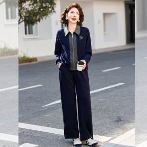 中老年女装春装新款套装女洋气休闲两件套衣服春秋衣服春秋款