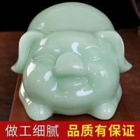 美帮汇玉石猪摆件十二生肖猪摆件家居客厅电视柜酒柜装饰工艺品