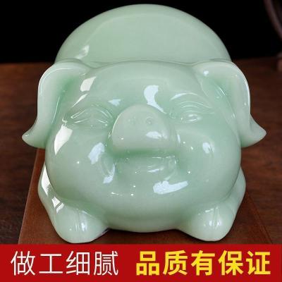 美帮汇玉石猪摆件十二生肖猪摆件家居客厅电视柜酒柜装饰工艺品
