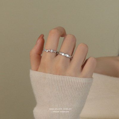 星球旅行情侣戒指s925纯银时尚百搭轻奢对戒锆石指环开口可调节送女朋友老婆情人节七夕生日礼物