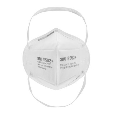 3M 防工业粉尘飞沫颗粒物白色头戴式KN95防护口罩9502+(50个/包-单位:个)