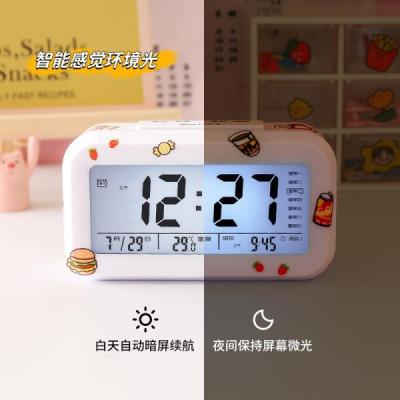 铭侣座钟客厅电子闹钟学生用儿童静音夜光卧室创意简约北欧风格可充电女生可爱