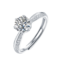 玖钻珠宝女士经典复古爪镶戒指浪漫结婚款优雅设计复古风情婚戒R4149