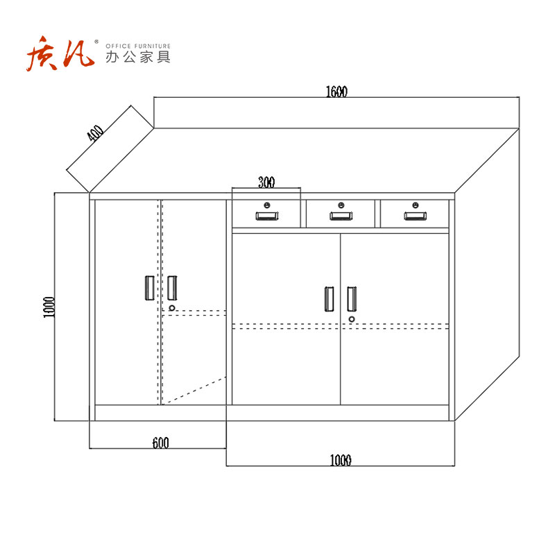 苏宁 质凡 定制不锈钢便民服务柜 1.6米不锈钢柜