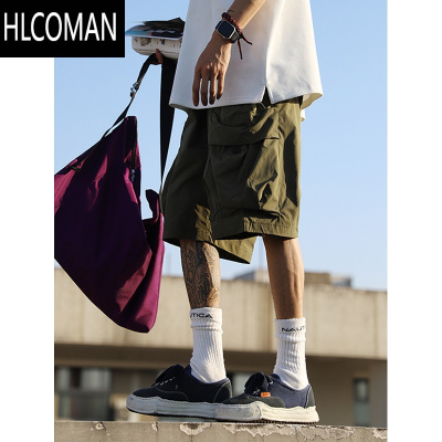 HLCOMAN夏季cityboy日系复古机能工装短裤男士宽松休闲直筒多口袋五分裤