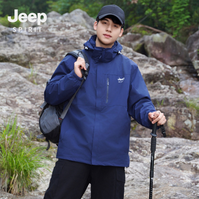 JEEP吉普冲锋衣男秋冬三合一加厚夹克女户外防风防水登山外套2025