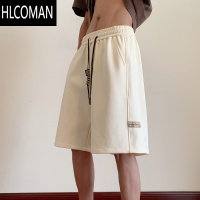HLCOMAN美式白色短裤男2025新款宽松运动休闲垂感裤子男生夏季五分裤潮牌