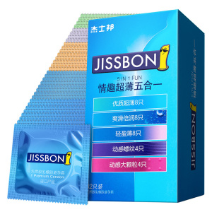 [苏宁自营]杰士邦jissbon避孕套五合一32只装组合颗粒螺纹超薄体验成人男女用情趣用品夫妻旗舰官方授权正品