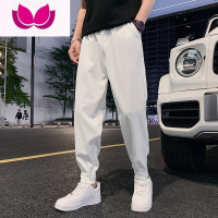 七斓白色裤子男夏季新款束脚西裤痞帅高级感宽松男士休闲男裤潮流韩版