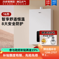 老板集团出品 名气热水器燃气热水器16L大容量直流变频智能恒温节能省电多重安全防护R5A36-16