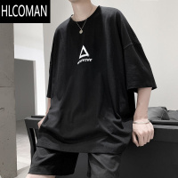 HLCOMAN半袖短袖T恤男韩版胖子宽松加肥加大码港风300斤夏装