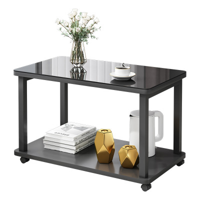 茶几沙发边几客厅家用小户型移动小桌子简约现代钢化玻璃阳台茶桌