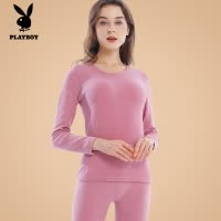 花花公子保暖内衣女套装德绒发热打底衫美肤紧身秋衣秋裤套装冬季